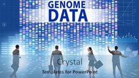  Presentation with genome - PPT layouts with business-people-in-genome-data background and a light blue colored foreground