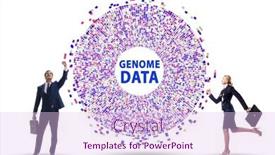  Presentation with genome - Presentation theme enhanced with business-people-in-genome-data background and a sky blue colored foreground