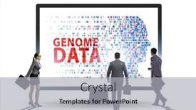  Presentation with genome - Presentation design having business-people-in-genome-data background and a light gray colored foreground