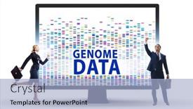  Presentation with genome - Presentation theme featuring business-people-in-genome-data background and a light blue colored foreground