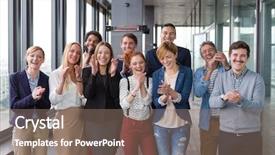  Presentation with group of people - Audience pleasing presentation consisting of business people in modern office backdrop and a violet colored foreground