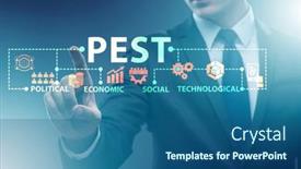  Presentation with pest - Slide set featuring business-people-in-pest-analysis background and a ocean colored foreground