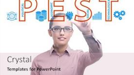  Presentation with pest - Colorful slide set enhanced with business-people-in-pest-analysis backdrop and a soft green colored foreground