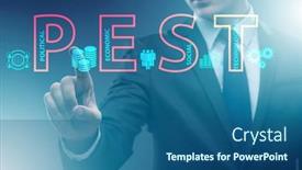  Presentation with pest - Colorful slide deck enhanced with business-people-in-pest-analysis backdrop and a ocean colored foreground