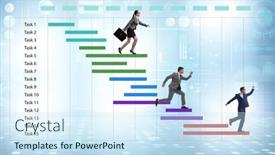  Presentation with project management - Audience pleasing presentation design consisting of business-people-in-project-management backdrop and a sky blue colored foreground