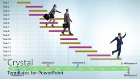  Presentation with project management - Presentation enhanced with business-people-in-project-management background and a  colored foreground