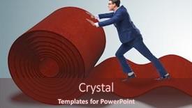  Presentation with red carpet - Slide set consisting of business-people-in-success-concept background and a tawny brown colored foreground