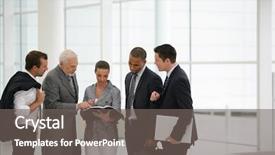  Presentation with people - Slides consisting of business people in suit watching background and a gray colored foreground