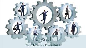  Presentation with teamwork - Slides consisting of business-people-in-teamwork-concept background and a light blue colored foreground
