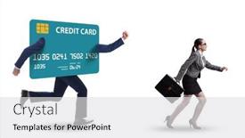  Presentation with business card - Presentation featuring business-people-in-the-credit background and a  colored foreground