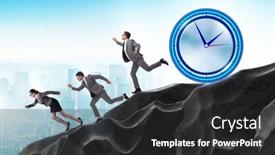  Presentation with time management - Presentation theme enhanced with business-people-in-the-time background and a dark gray colored foreground