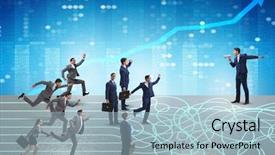  Presentation with uncertainty - Theme enhanced with business people in uncertainty concept background and a  colored foreground