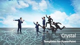  Presentation with gender - Beautiful theme featuring business people in uncertainty concept backdrop and a  colored foreground