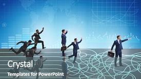  Presentation with uncertainty - Audience pleasing PPT theme consisting of business people in uncertainty concept backdrop and a ocean colored foreground