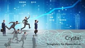  Presentation with uncertainty - Amazing slides having business people in uncertainty concept backdrop and a light blue colored foreground