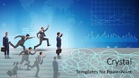  Presentation with uncertainty - Theme consisting of business people in uncertainty concept background and a light blue colored foreground