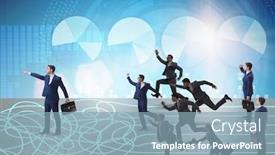  Presentation with uncertainty - Beautiful theme featuring business-people-in-uncertainty-concept backdrop and a light blue colored foreground