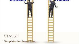  Presentation with balance - Presentation design featuring business-people-in-work-home background and a cream colored foreground