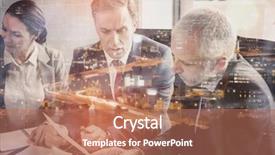  Presentation with office room - Beautiful presentation featuring business people interacting in conference room during meeting at office backdrop and a coral colored foreground