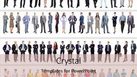  Presentation with 3d white people pushing - Audience pleasing slides consisting of business people isolated on white backdrop and a coral colored foreground