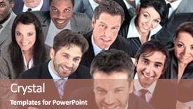  Presentation with group of people silhouettes walking - Amazing presentation theme having business people isolated over white backdrop and a  colored foreground