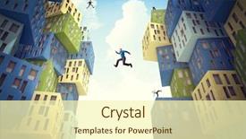  Presentation with abstract business - Audience pleasing slide set consisting of business people jump over abstract backdrop and a cream colored foreground