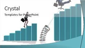  Presentation with double exposure of business people - Audience pleasing PPT theme consisting of business people jumping over bar backdrop and a white colored foreground