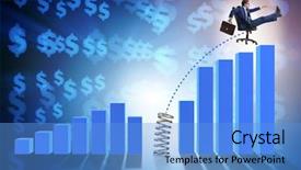  Presentation with bar - Amazing slide set having business people jumping over bar backdrop and a teal colored foreground