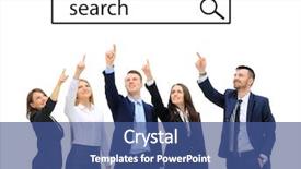  Presentation with search - Presentation theme with business people looking at search background and a ocean colored foreground