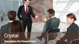  Presentation with conference - Audience pleasing slides consisting of business people meeting conference seminar backdrop and a tawny brown colored foreground