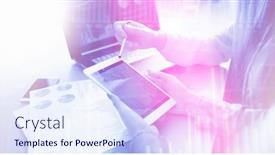  Presentation with business abstract - PPT theme enhanced with business people meeting planning analysis statistics brainstorming abstract background finance strategy statistics concept background and a sky blue colored foreground