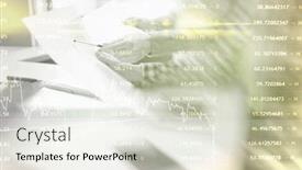  Presentation with stock market abstract business concept - Beautiful presentation theme featuring business-people-meeting-planning-analysis backdrop and a sky blue colored foreground