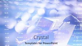  Presentation with stock market abstract business concept - PPT theme with business-people-meeting-planning-analysis background and a light blue colored foreground