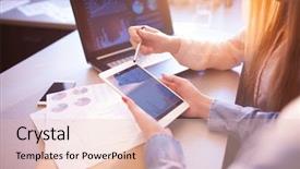  Presentation with business success - Amazing slide deck having business-people-meeting-planning-analysis backdrop and a  colored foreground