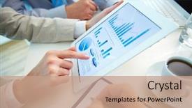  Presentation with market - Colorful PPT theme enhanced with business people meeting to discuss backdrop and a coral colored foreground