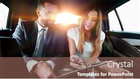  Presentation with car business - Theme consisting of business people meeting working car inside background and a violet colored foreground