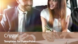  Presentation with car business - Slides consisting of business people meeting working car inside background and a coral colored foreground