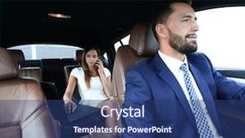  Presentation with car business - Slides enhanced with business people meeting working car background and a ocean colored foreground