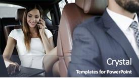  Presentation with business people moving gear - Beautiful PPT layouts featuring business people meeting working car backdrop and a ocean colored foreground