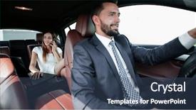  Presentation with car business - Cool new presentation theme with business people meeting working car backdrop and a  colored foreground