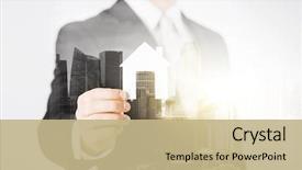  Presentation with mortgage - PPT layouts having business people and mortgage concept background and a coral colored foreground