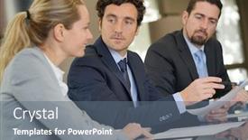  Presentation with negotiating - Presentation theme with business-people-negotiating-commercial-contract background and a gray colored foreground