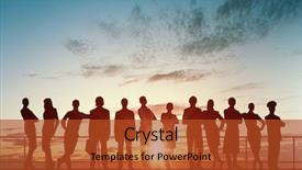  Presentation with business people silhouette - Cool new PPT theme with business people of different backdrop and a red colored foreground