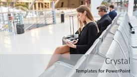  Presentation with terminal - Amazing PPT theme having business-people-on-mission backdrop and a light gray colored foreground