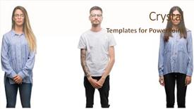  Presentation with simple business - Beautiful theme featuring business people over isolated white backdrop and a  colored foreground