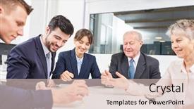  Presentation with building team - Theme having business people play dice game background and a lemonade colored foreground