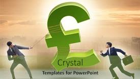  Presentation with money - Presentation theme with business-people-pulling-money and a yellow colored foreground