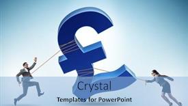  Presentation with money - PPT theme featuring business-people-pulling-money and a light blue colored foreground