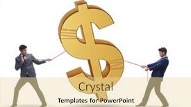  Presentation with money - Slide deck enhanced with business-people-pulling-money and a  colored foreground