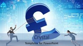  Presentation with money - Presentation theme consisting of business-people-pulling-money and a light blue colored foreground